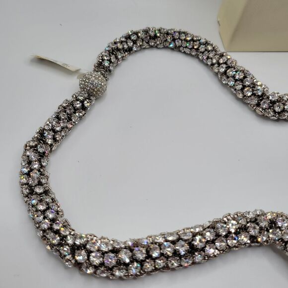 Neiman Marcus rhinestone rope magnetic closure necklace NWT - Picture 9 of 10